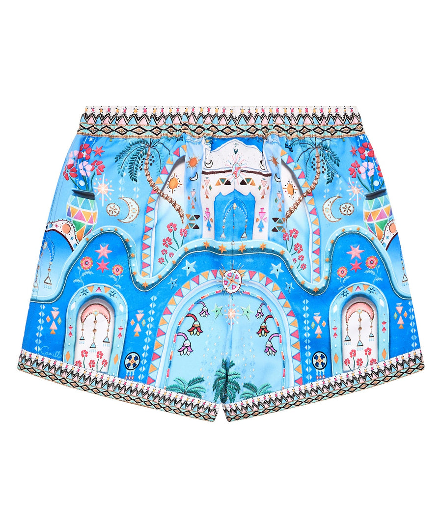 CAMILLA A Painted Village Boardshort 00032497 – Stylish boardshorts featuring a vibrant Painted Village print, premium quick-dry fabric, and a comfortable fit, perfect for beach and resort wear