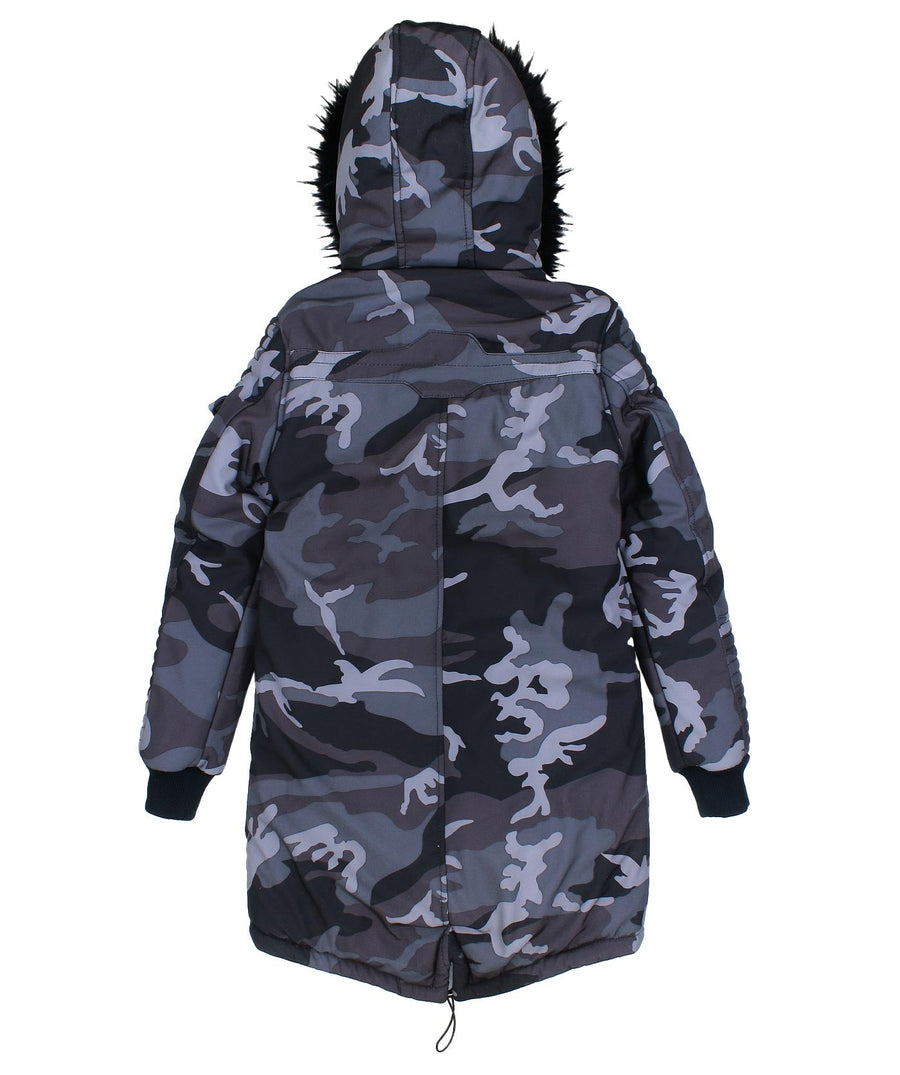 PROJECT X PARIS Fur Hood Parka Jacket Camo 88175533