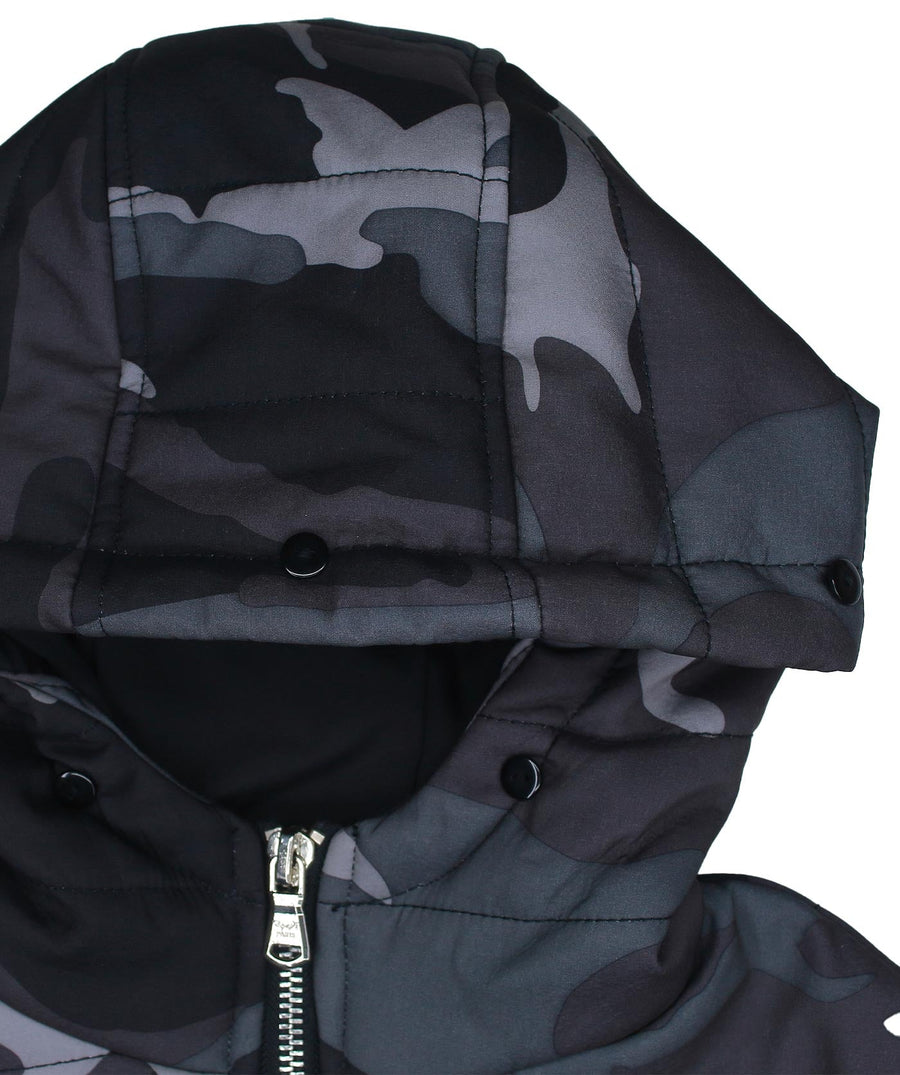 PROJECT X PARIS Fur Hood Parka Jacket Camo 88175542