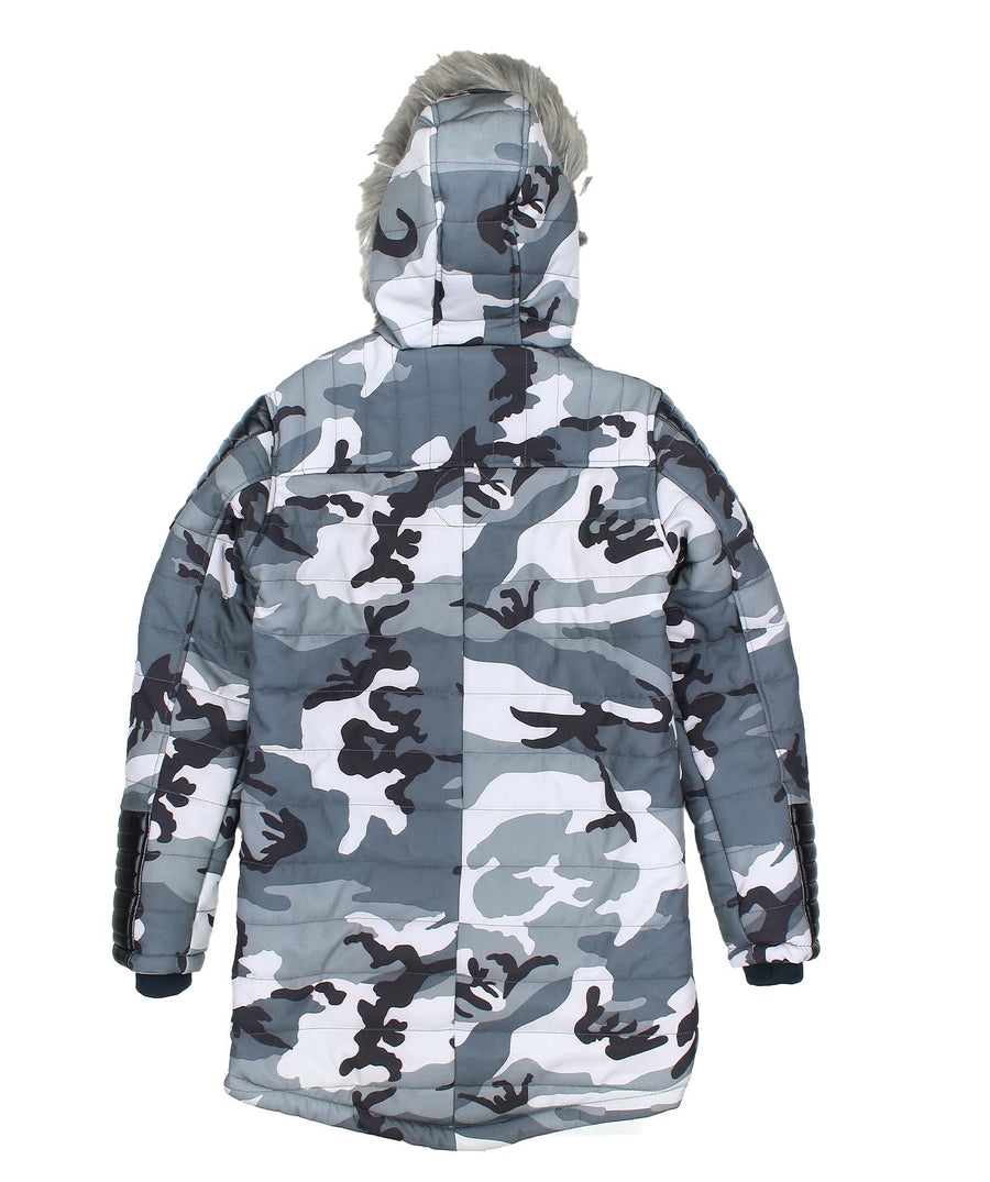 Fur Hood Parka Jacket Camo