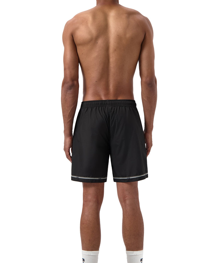 BALR Tape Swim Shorts B1451.1036 – stylish swim shorts featuring an elasticated waistband with a drawcord, BALR-branded side tape detailing, and two zippered pockets. Made from lightweight, quick-drying fabric, perfect for beach days and poolside lounging.