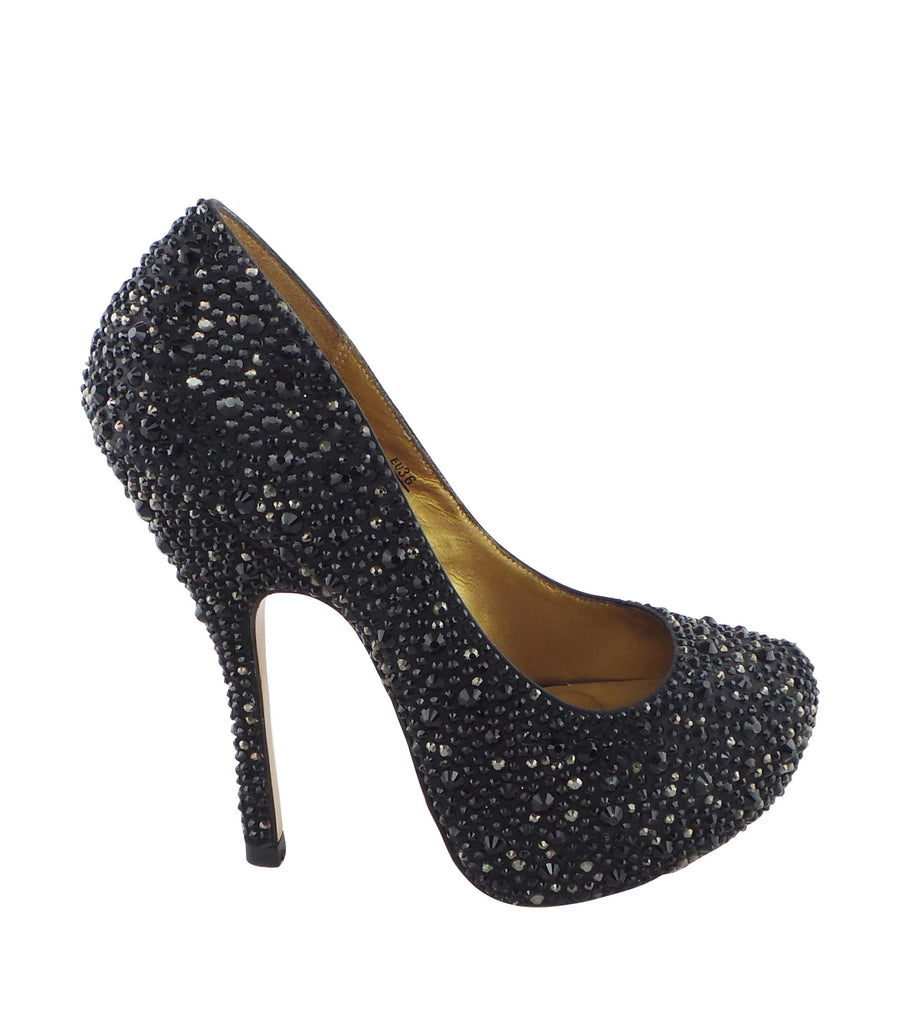 Step into luxury with the Benjamin Adams Rio Jewel Platforms in black. Perfect for glam events &amp; special occasions.