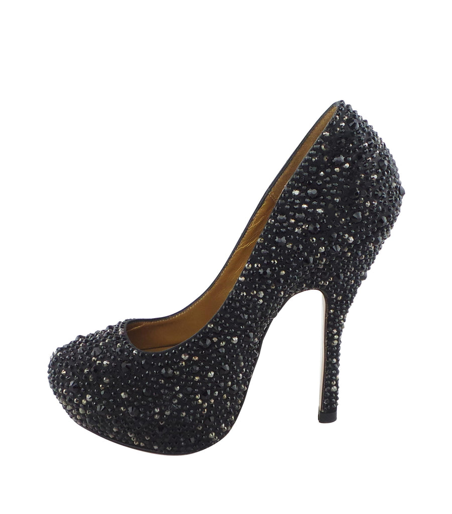 Step into luxury with the Benjamin Adams Rio Jewel Platforms in black. Perfect for glam events &amp; special occasions.