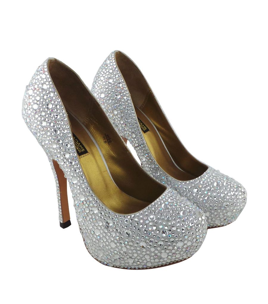 Step into luxury with the Benjamin Adams Rio Jewel Platforms in silver. Perfect for glam events &amp; special occasions.