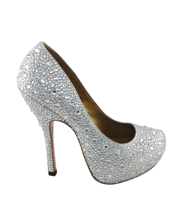 Step into luxury with the Benjamin Adams Rio Jewel Platforms in silver. Perfect for glam events &amp; special occasions.