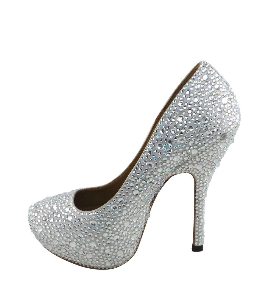 Step into luxury with the Benjamin Adams Rio Jewel Platforms in silver. Perfect for glam events &amp; special occasions.