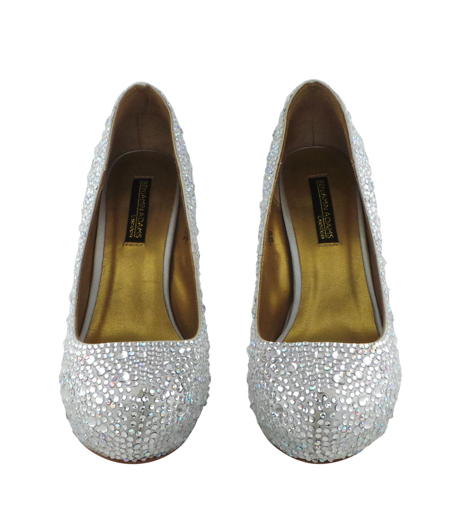 Step into luxury with the Benjamin Adams Rio Jewel Platforms in silver. Perfect for glam events &amp; special occasions.