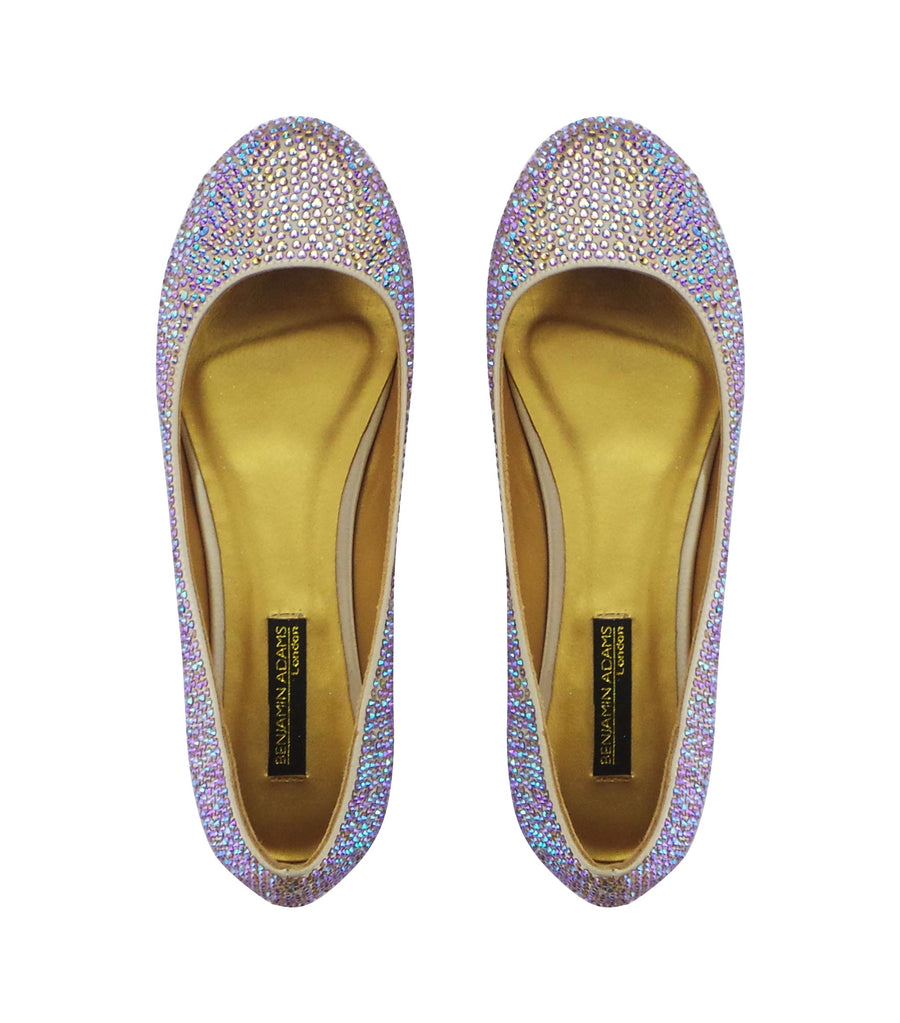 Benjamin Adams Memphis Jewel Ballerinas in gold topaz. Perfect for chic &amp; glamorous looks.