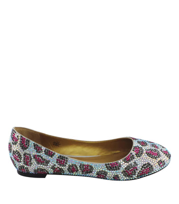 Benjamin Adams Memphis Jewel Leopard Ballerinas in fuchsia. Perfect for bold &amp; chic looks.