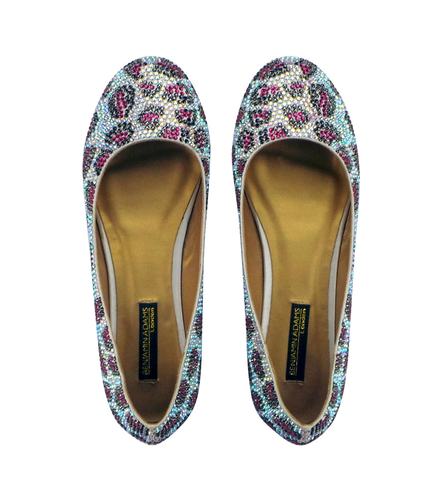 Benjamin Adams Memphis Jewel Leopard Ballerinas in fuchsia. Perfect for bold &amp; chic looks.