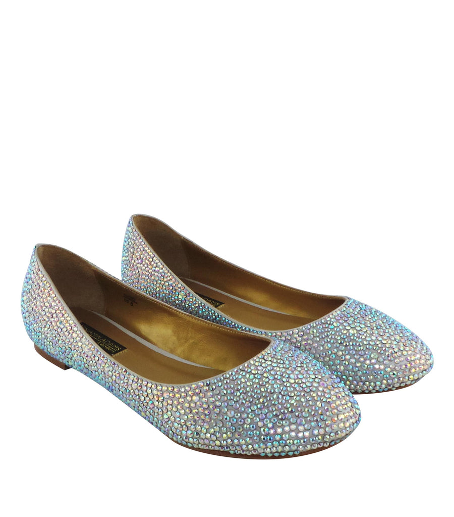 Benjamin Adams Memphis Jewel Ballerinas in silver with mild multi-color jewels. Perfect for chic &amp; versatile looks.