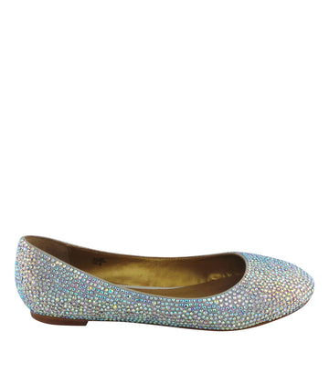 Benjamin Adams Memphis Jewel Ballerinas in silver with mild multi-color jewels. Perfect for chic &amp; versatile looks.