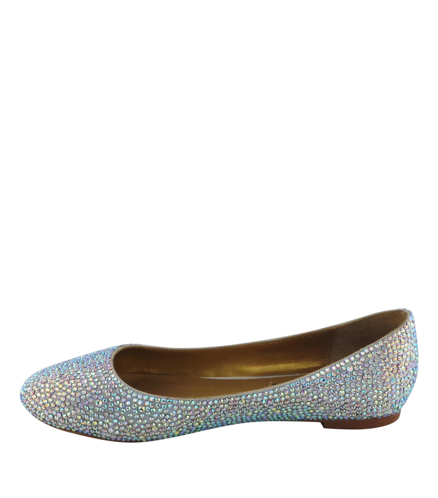 Benjamin Adams Memphis Jewel Ballerinas in silver with mild multi-color jewels. Perfect for chic &amp; versatile looks.