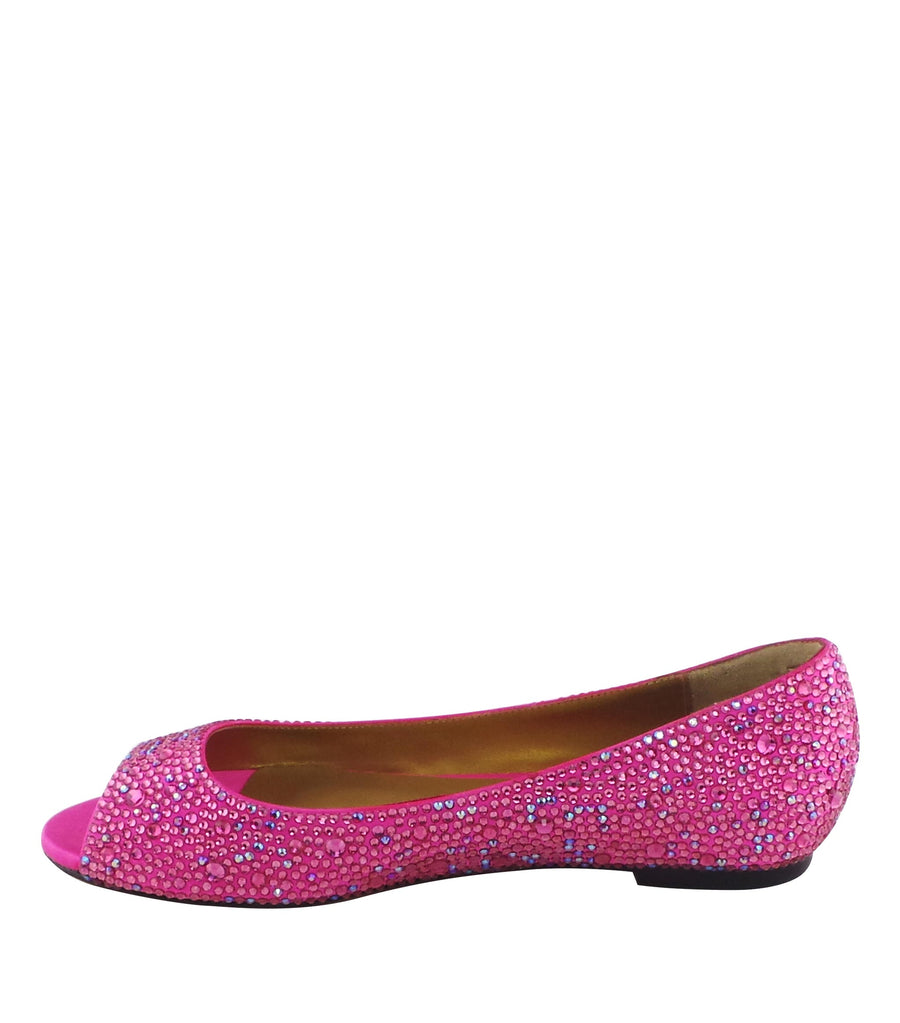 Benjamin Adams Reno Rhinestone Ballerinas in fuchsia. Perfect for chic &amp; bold looks.