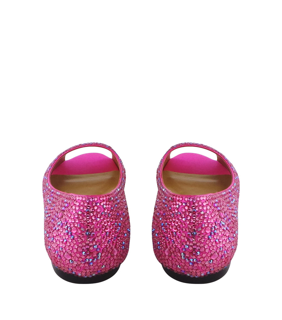 Benjamin Adams Reno Rhinestone Ballerinas in fuchsia. Perfect for chic &amp; bold looks.