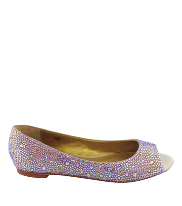 Benjamin Adams Reno Rhinestone Ballerinas in pinkish gold topaz. Perfect for chic &amp; glamorous looks.