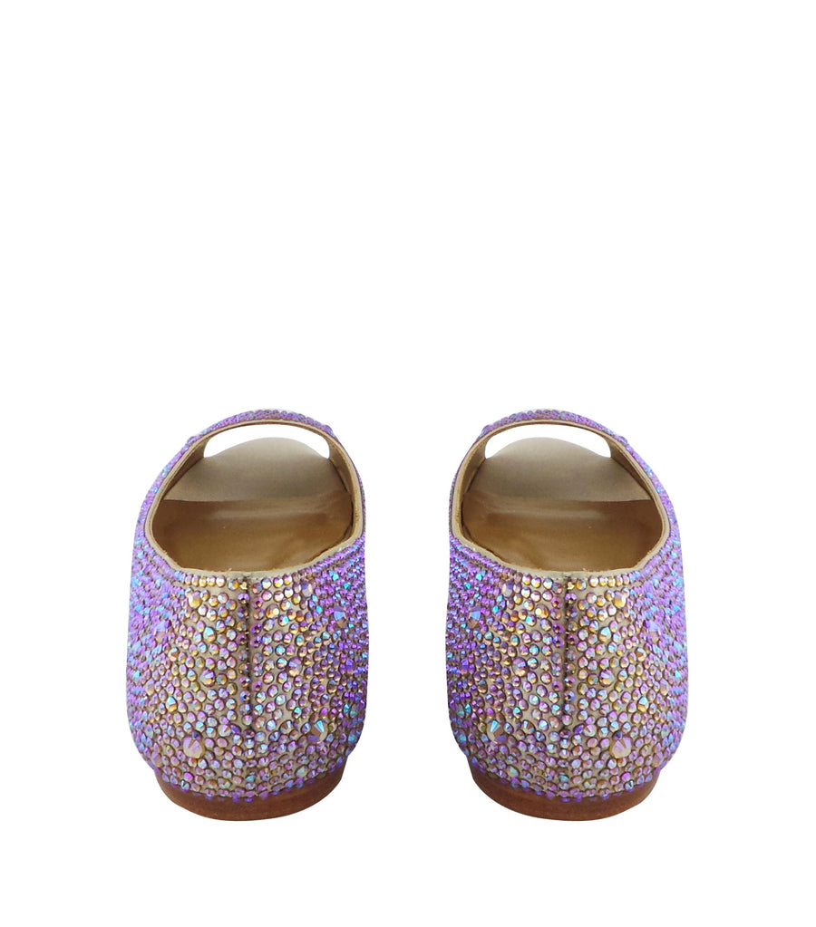 Benjamin Adams Reno Rhinestone Ballerinas in pinkish gold topaz. Perfect for chic &amp; glamorous looks.