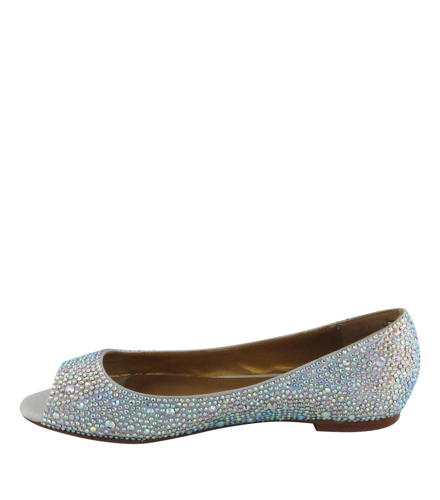 Benjamin Adams Reno Rhinestone Ballerinas in silver. Perfect for chic &amp; versatile looks.