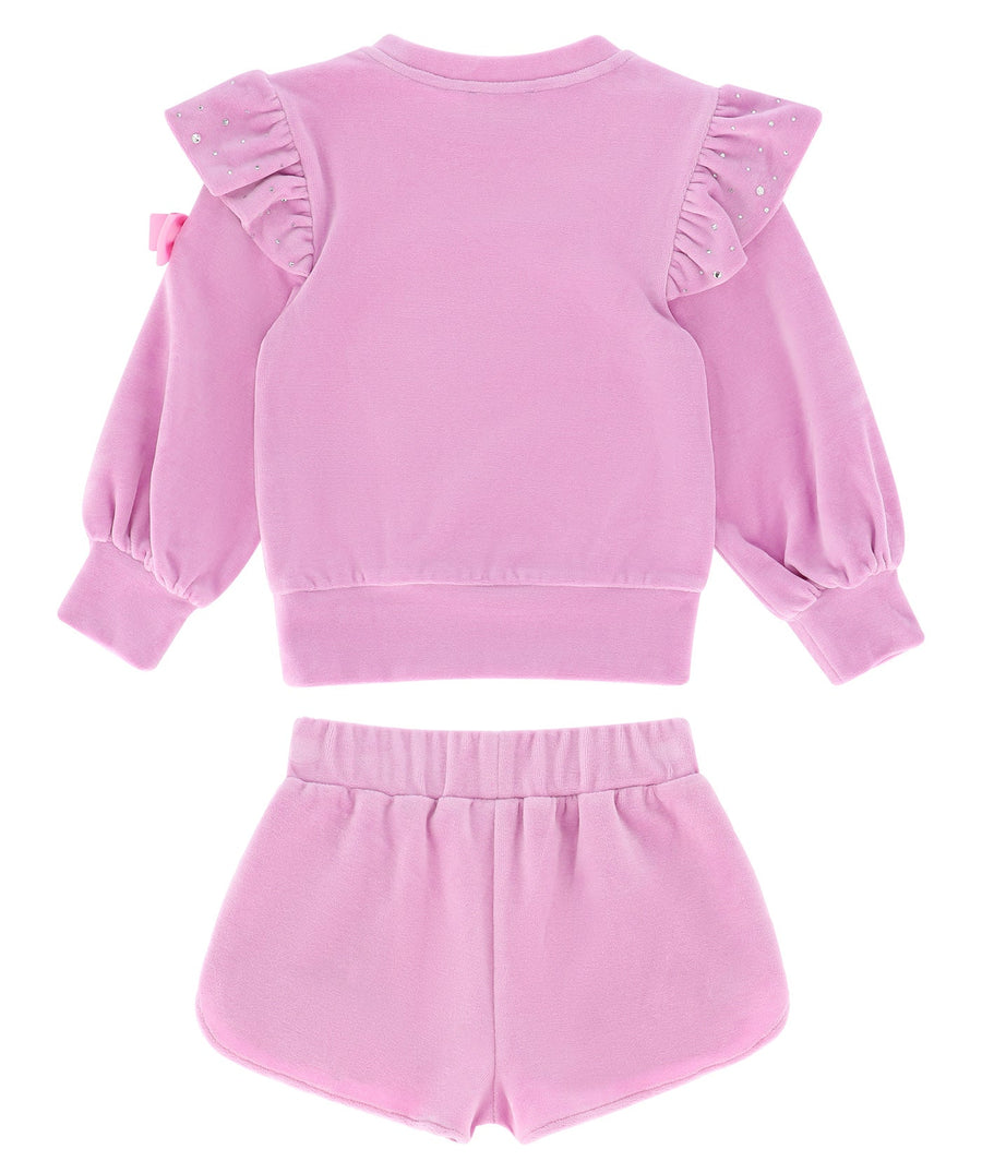 ANGEL'S FACE Bijou Crystal Velour Set BIJOU – A luxurious velour set adorned with sparkling crystal details, featuring a soft and comfortable fit, perfect for elegant loungewear and stylish casual outings