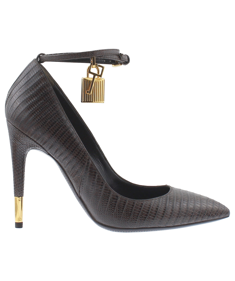 TOM FORD Python Leather Padlock Charm Pumps W0593T-TEJ