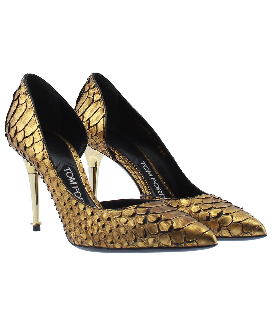 TOM FORD Python Leather D'Orsay Pointed Pumps W1292T-PYT