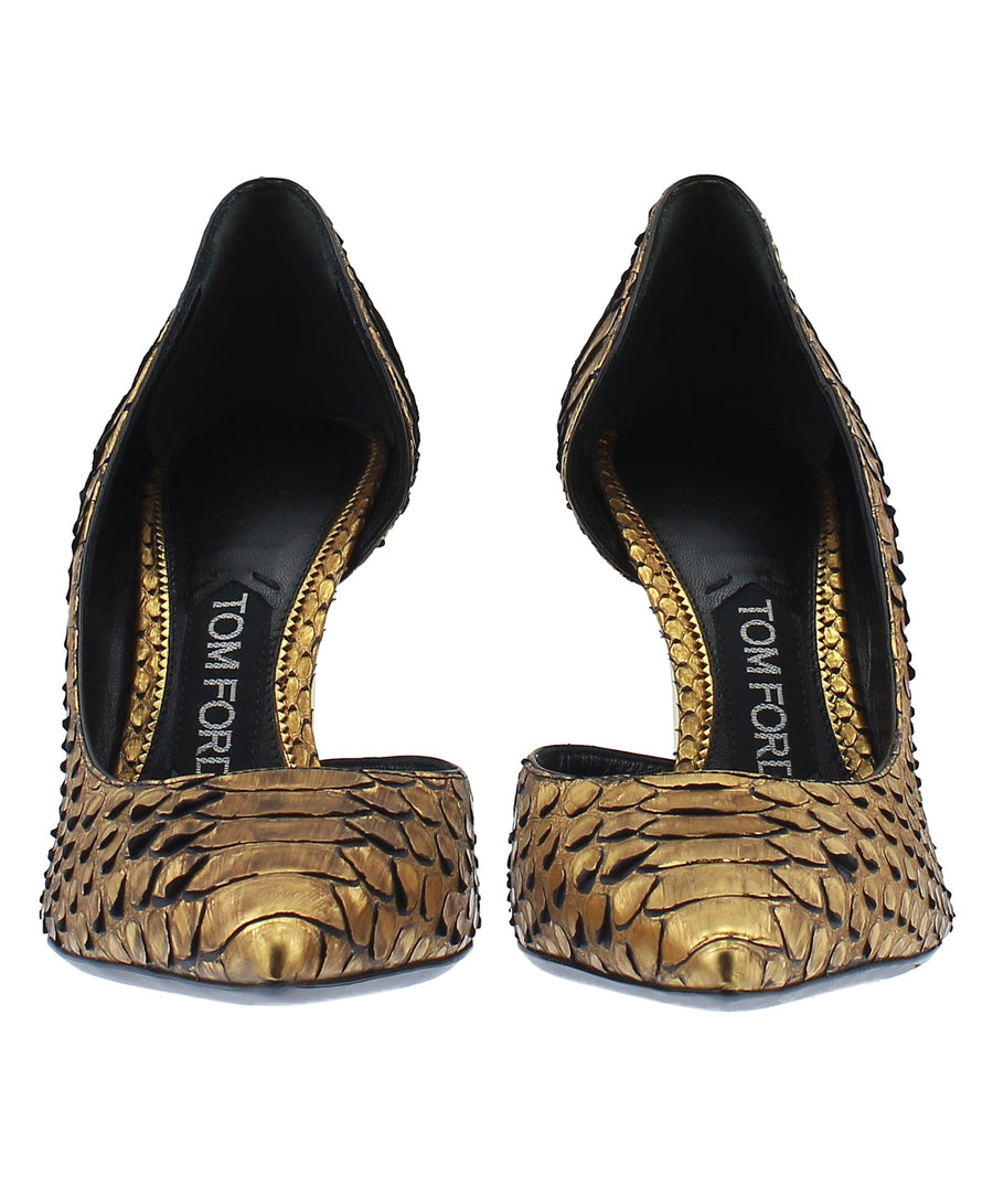 TOM FORD Python Leather D'Orsay Pointed Pumps W1292T-PYT