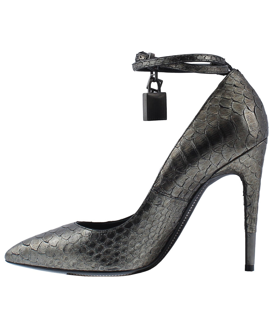 TOM FORD Python Leather Padlock Charm Pumps W2030G-PYT