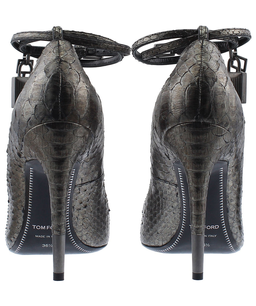 TOM FORD Python Leather Padlock Charm Pumps W2030G-PYT