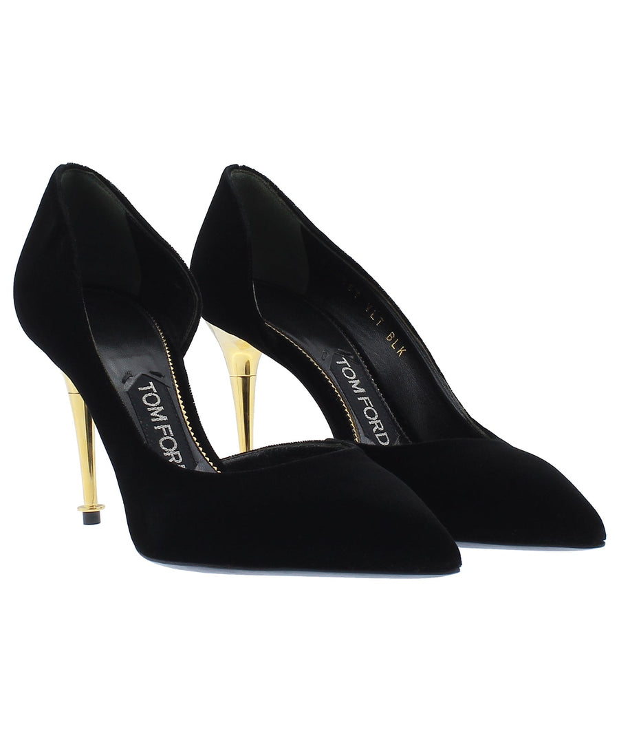 TOM FORD D'Orsay Pointed Velvet Pumps W2035T-VLT