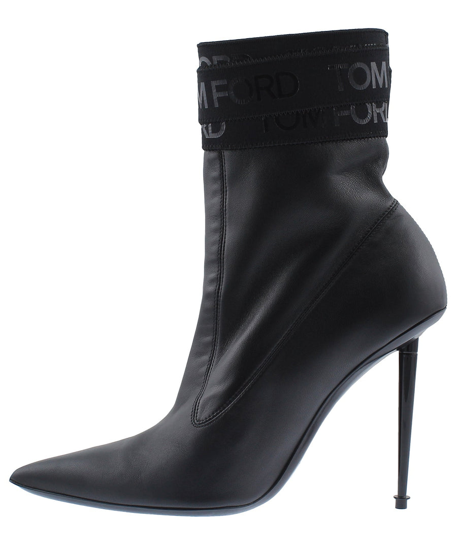 TOM FORD Logo Bandage Leather Boots W2296L-NSE