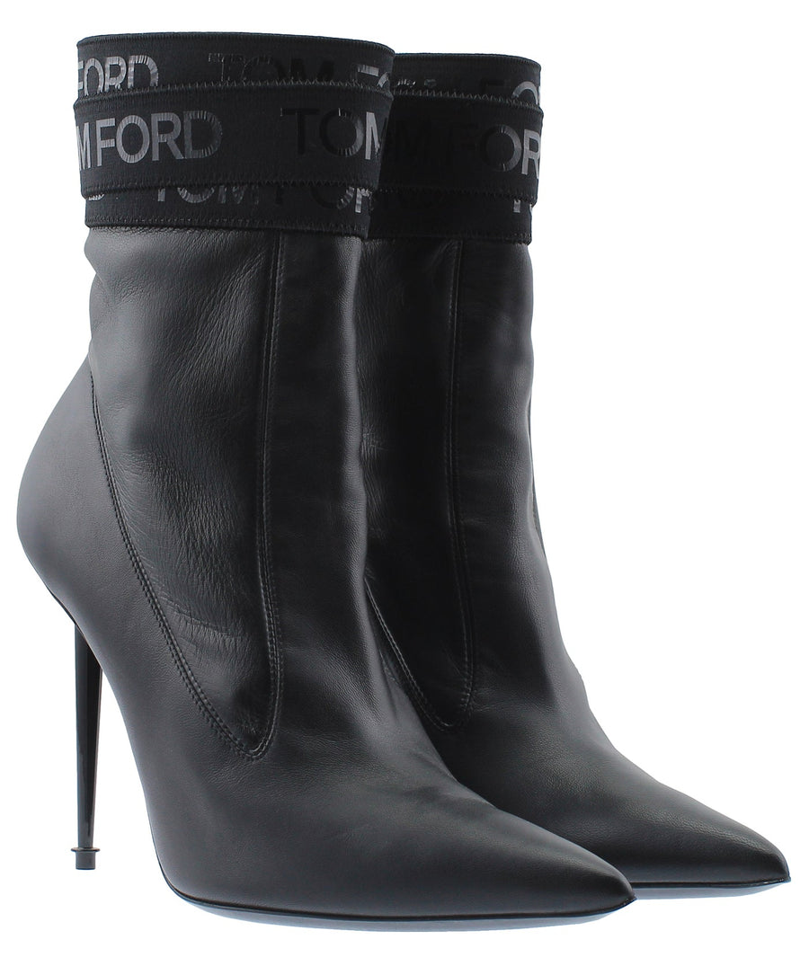 TOM FORD Logo Bandage Leather Boots W2296L-NSE