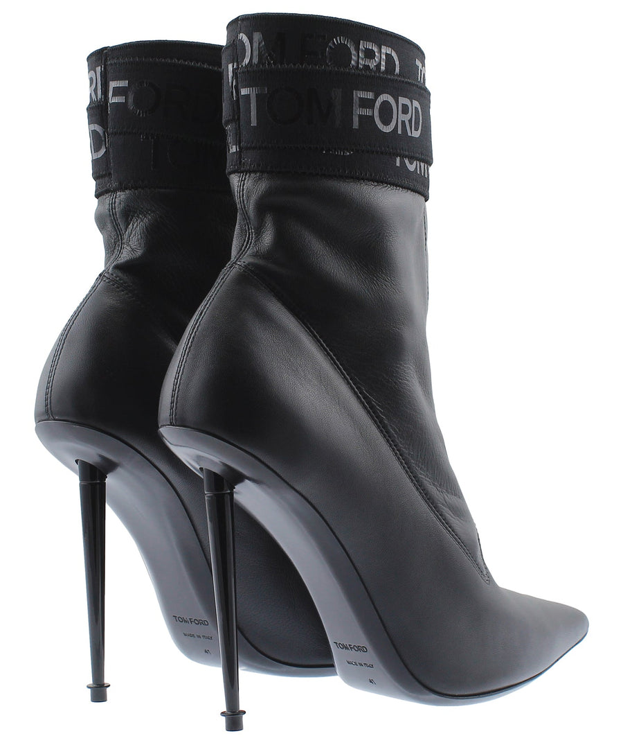 TOM FORD Logo Bandage Leather Boots W2296L-NSE