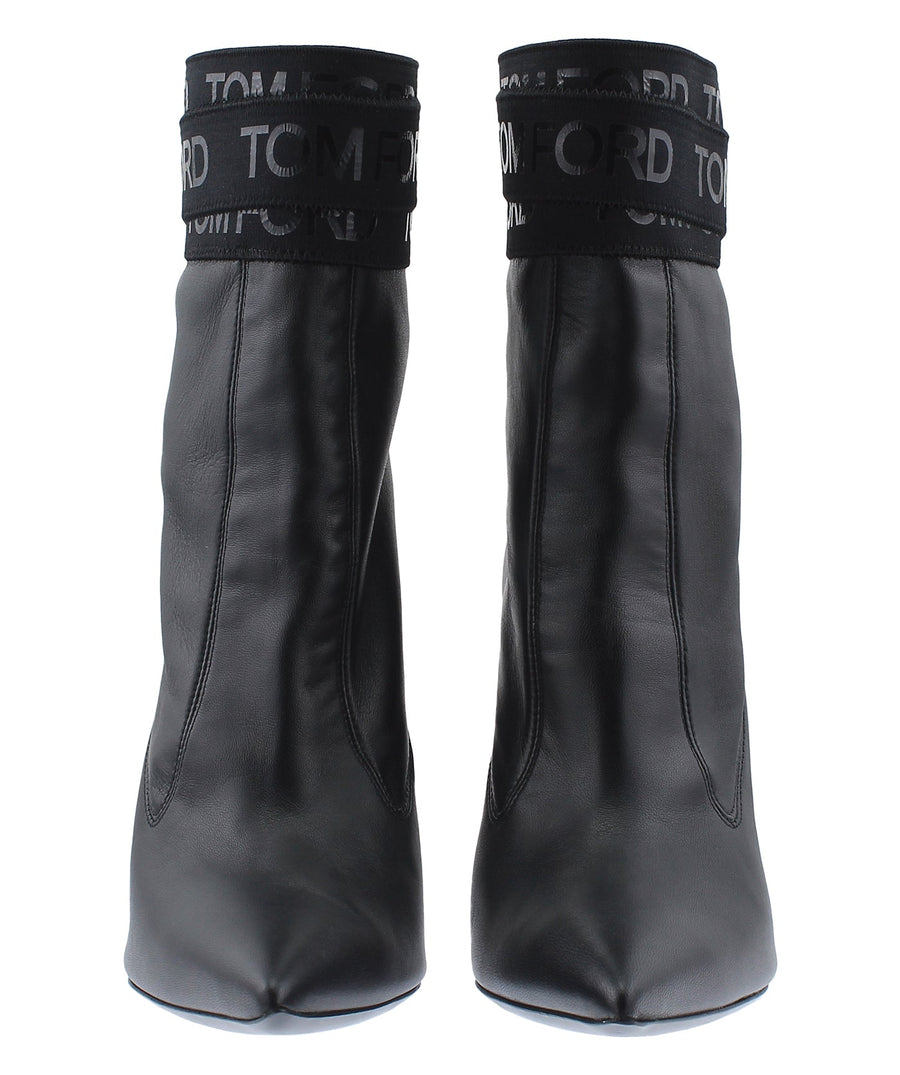 TOM FORD Logo Bandage Leather Boots W2296L-NSE