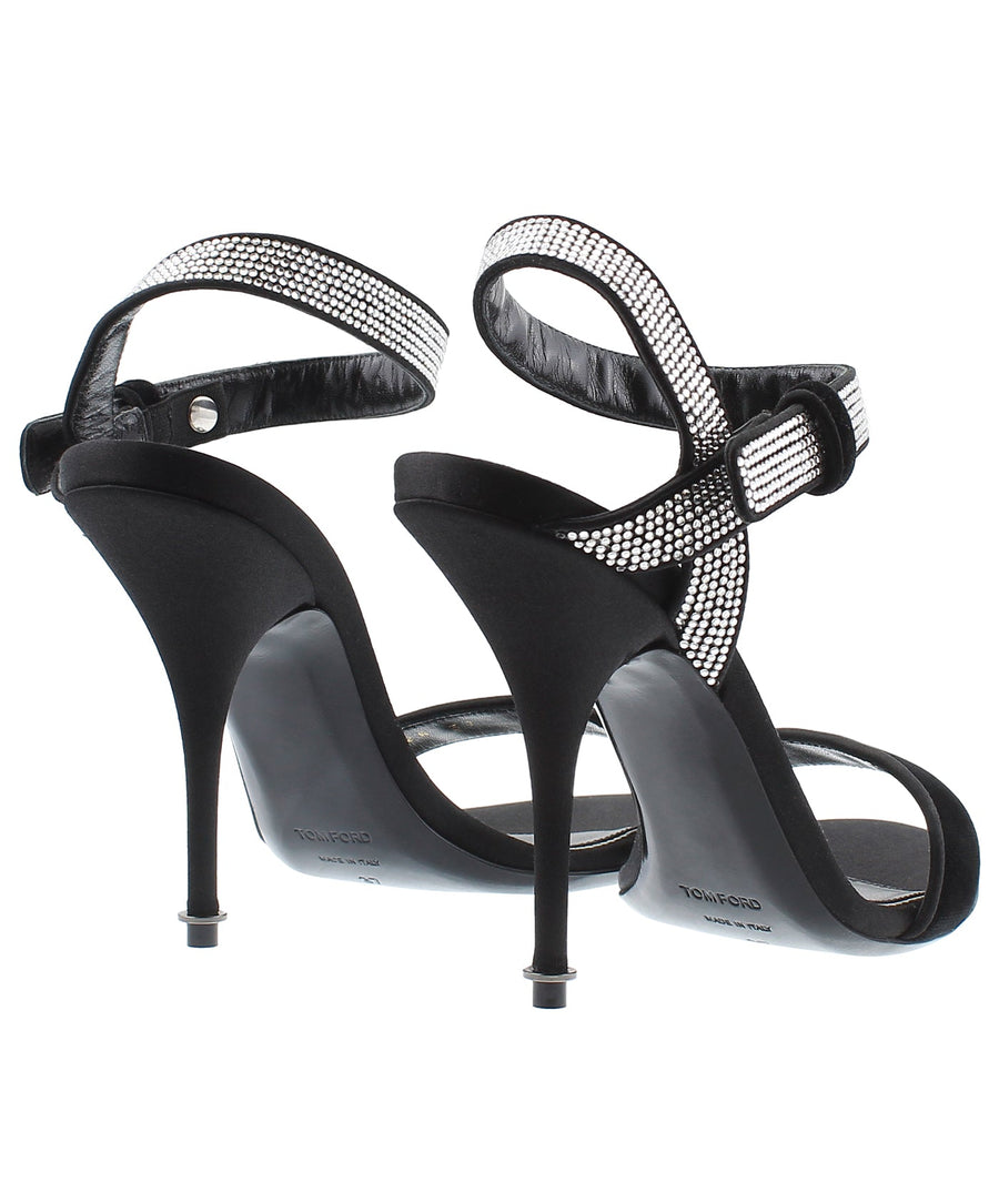 TOM FORD Asymmetric Crystal Ankle Strap Sandals W2472R-IVE001