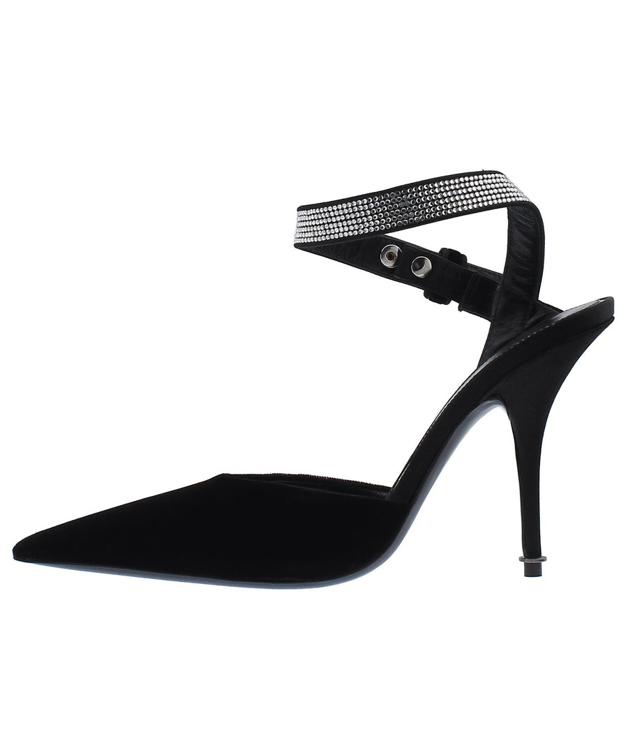 TOM FORD Asymmetric Crystal Ankle Strap Pumps W2470R-IVE001