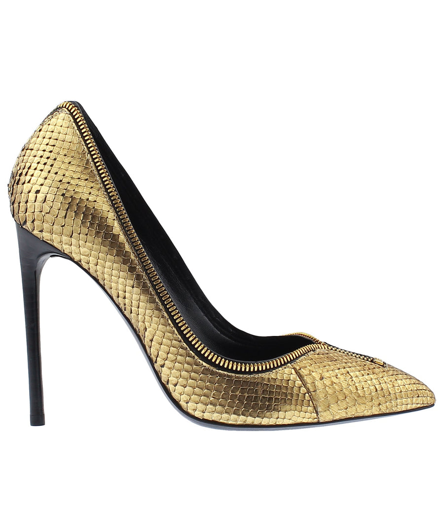 TOM FORD Python Leather Zipper Trim Pumps W2073T-PTF