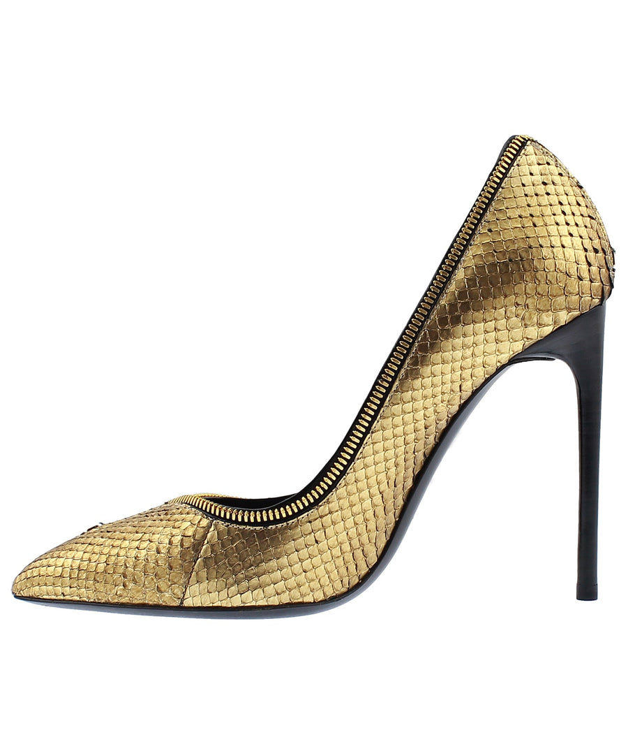 TOM FORD Python Leather Zipper Trim Pumps W2073T-PTF