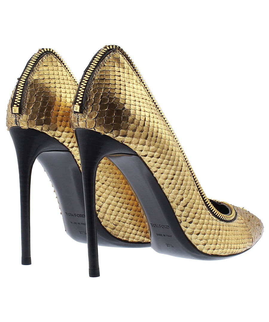 TOM FORD Python Leather Zipper Trim Pumps W2073T-PTF