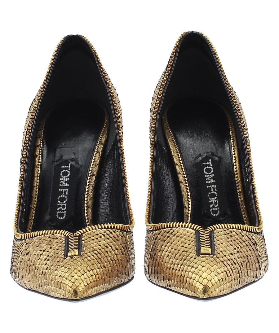 TOM FORD Python Leather Zipper Trim Pumps W2073T-PTF