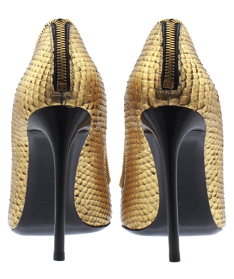 TOM FORD Python Leather Zipper Trim Pumps W2073T-PTF