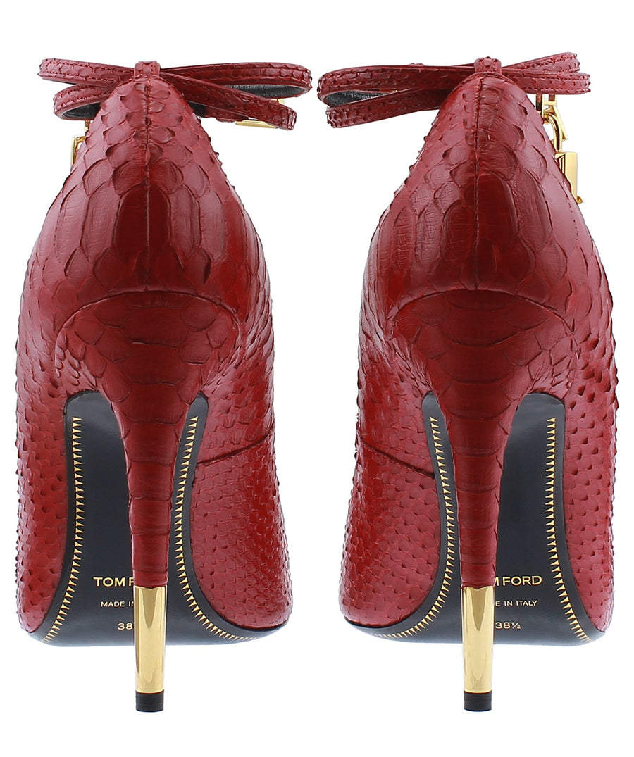 TOM FORD Python Leather Padlock Charm Pumps W2030T-PSB