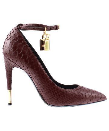 TOM FORD Python Leather Padlock Charm Pumps W2030T-PSB