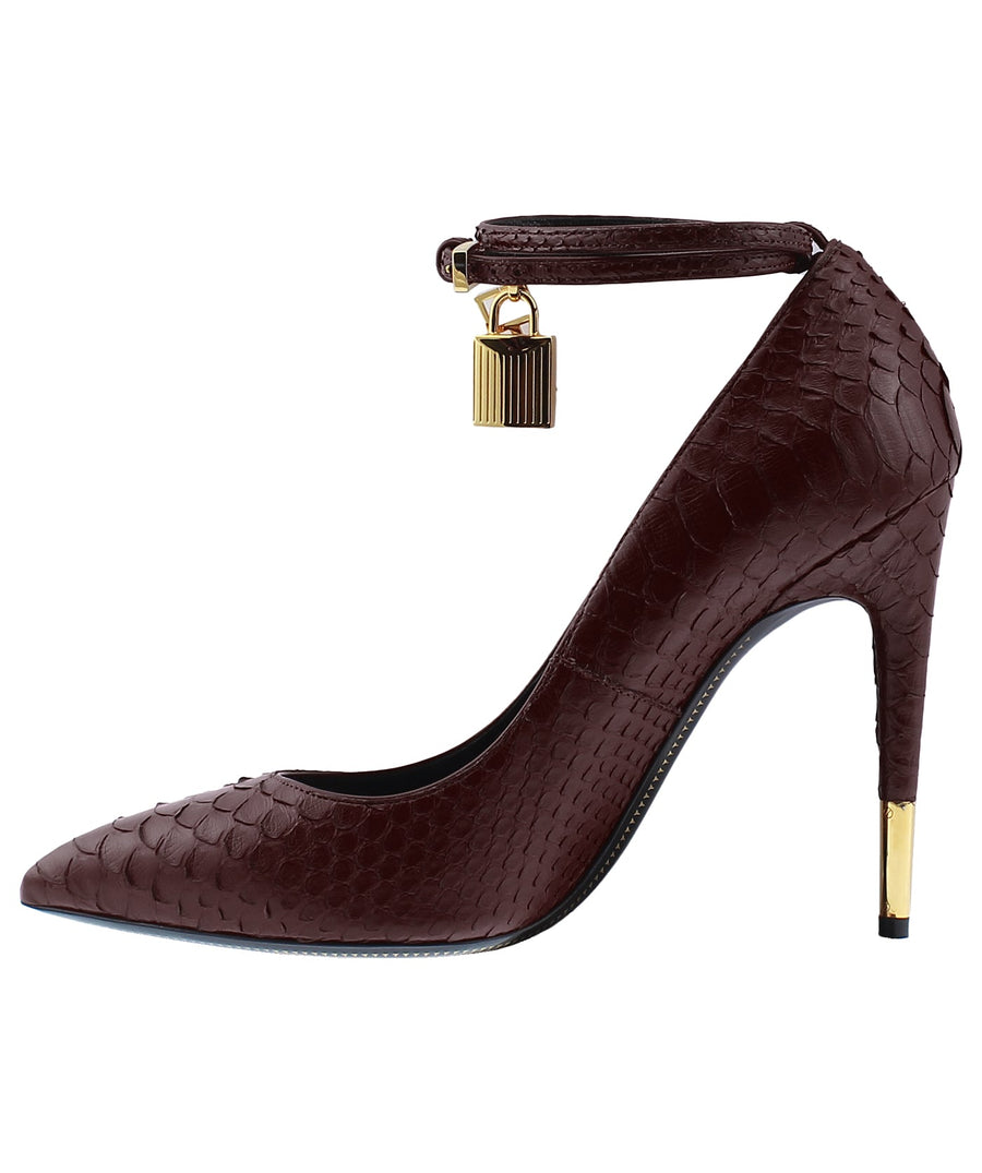 TOM FORD Python Leather Padlock Charm Pumps W2030T-PSB