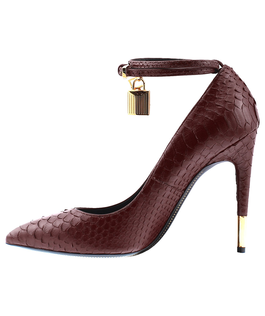 TOM FORD Python Leather Padlock Charm Pumps W2030T-PSB