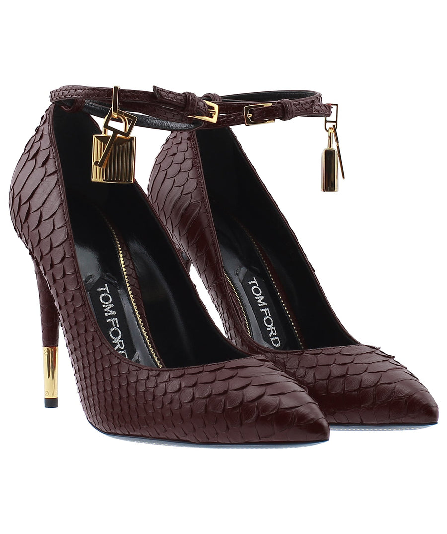 TOM FORD Python Leather Padlock Charm Pumps W2030T-PSB