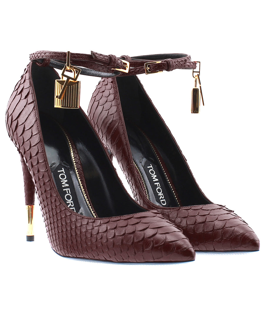 TOM FORD Python Leather Padlock Charm Pumps W2030T-PSB