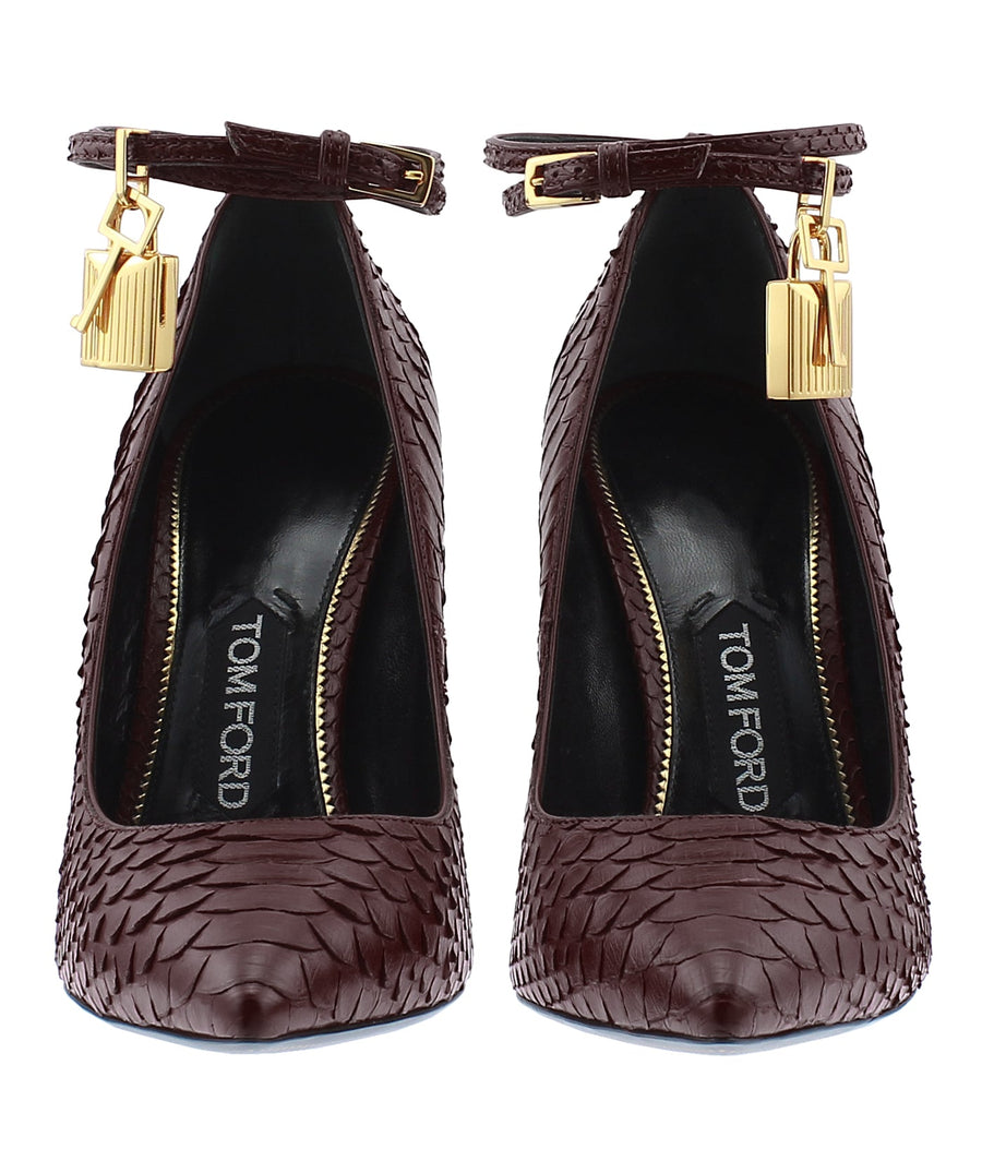 TOM FORD Python Leather Padlock Charm Pumps W2030T-PSB