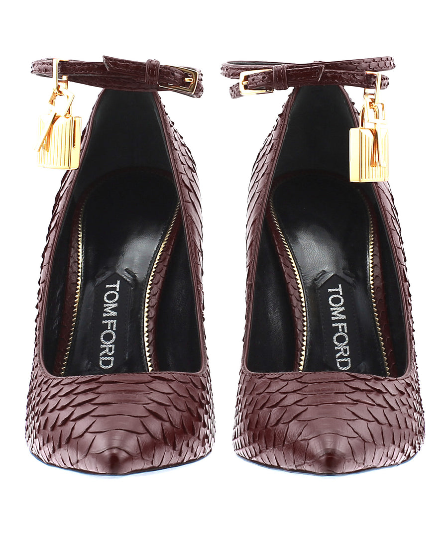 TOM FORD Python Leather Padlock Charm Pumps W2030T-PSB