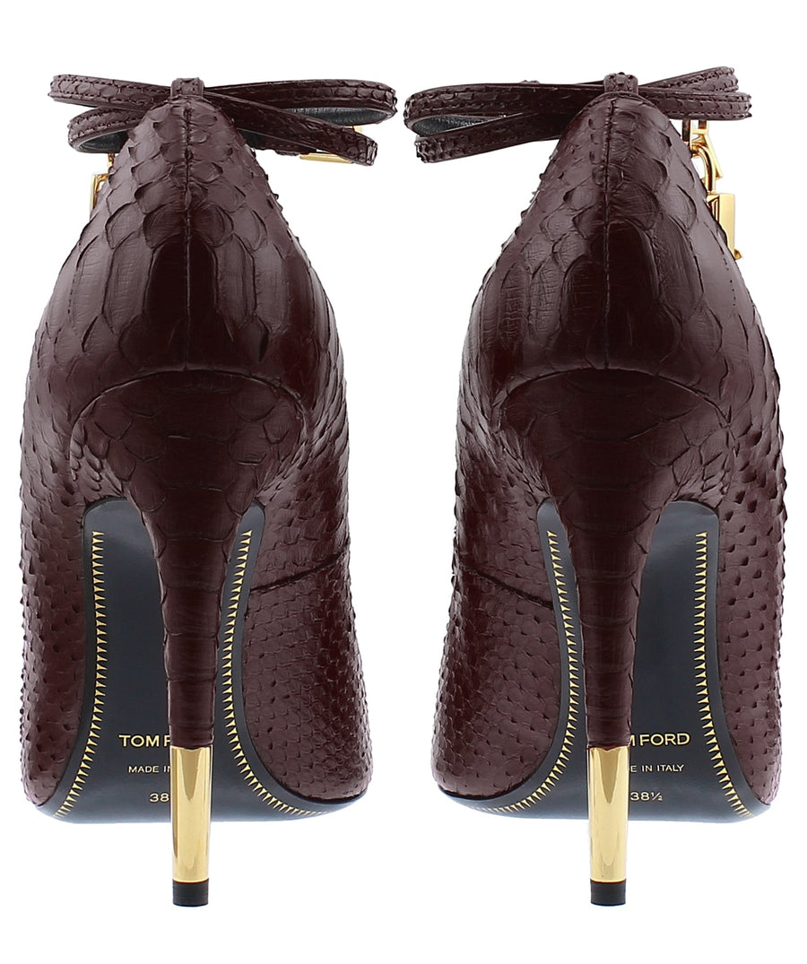 TOM FORD Python Leather Padlock Charm Pumps W2030T-PSB