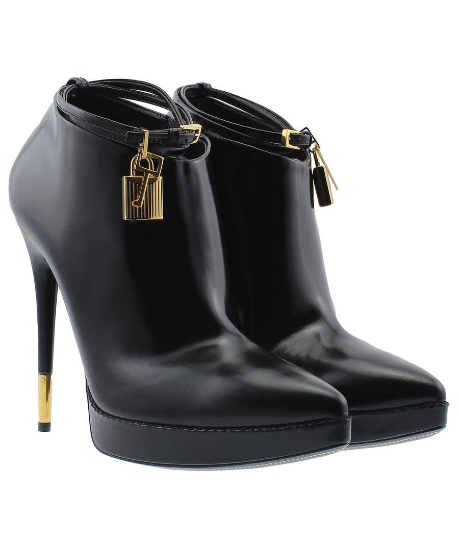 TOM FORD Padlock Charm Stiletto Leather Boots W2121T-SPL